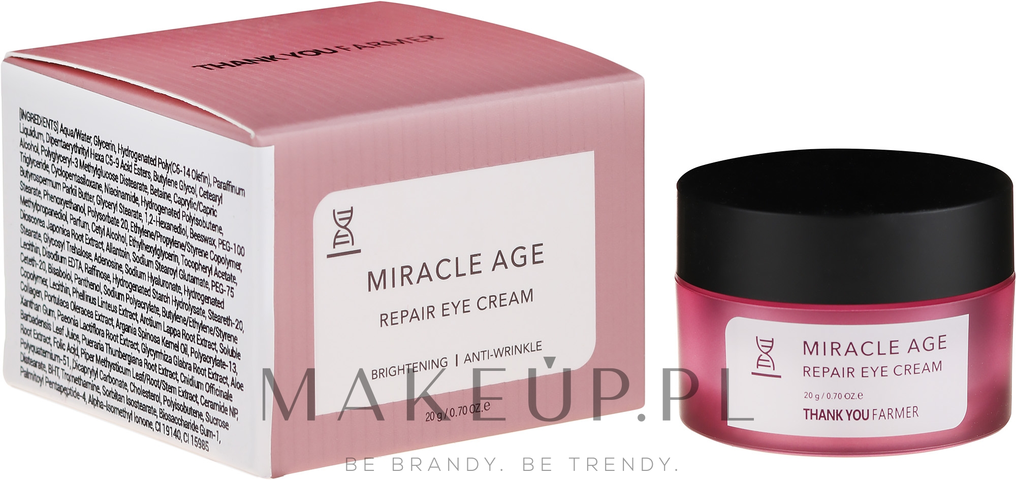 Naprawczy krem do rozjaśniania skóry wokół oczu - Thank You Farmer Miracle Age Cream Repair Eye Cream — Zdjęcie 20 g