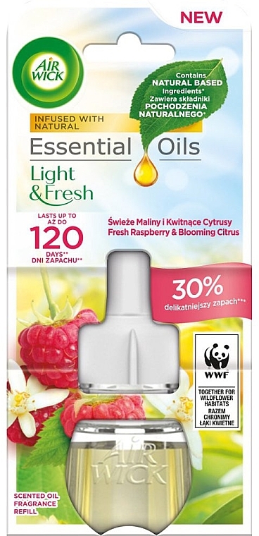 Elektryczny odświeżacz powietrza Świeże maliny i kwitnące cytrusy - Air Wick Essential Oils Light & Fresh Fresh Raspberry & Blooming Citrus — Zdjęcie N1