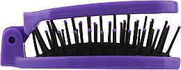 Składana szczotka do włosów z lusterkiem, 499426, fioletowy - Inter-Vion — Zdjęcie N3