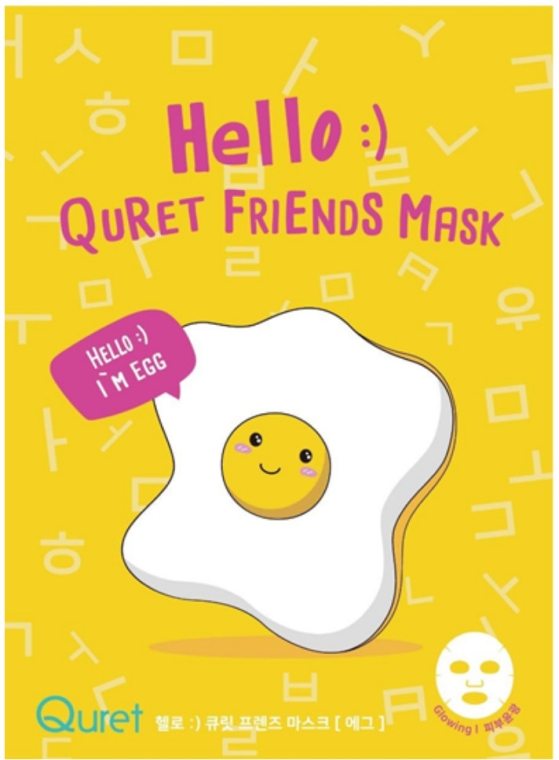Maska w płachcie z ekstraktem z białka - Quret Hello Friends Mask Egg — Zdjęcie N1