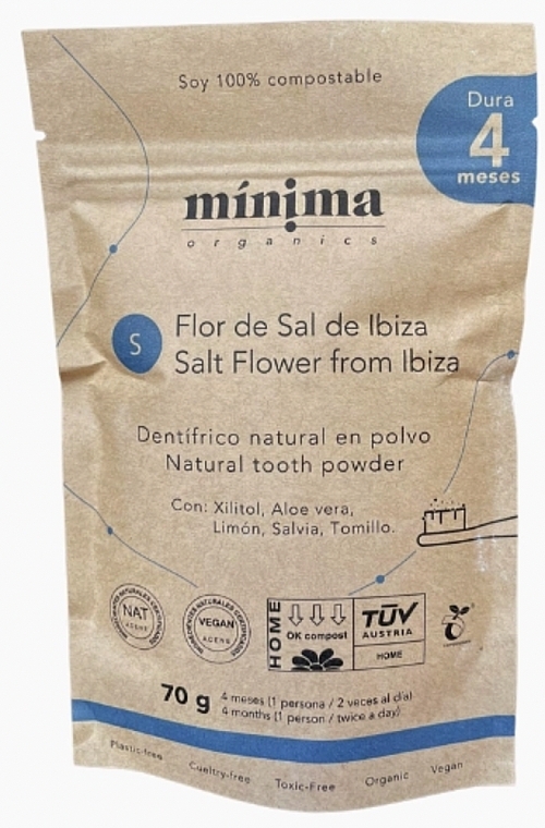 Naturalny proszek do zębów w kompostowalnej papierowej torbie Słony kwiat z Ibizy - Minima Organics Natural Tooth Powder Salt Flower From Ibiza — Zdjęcie N1