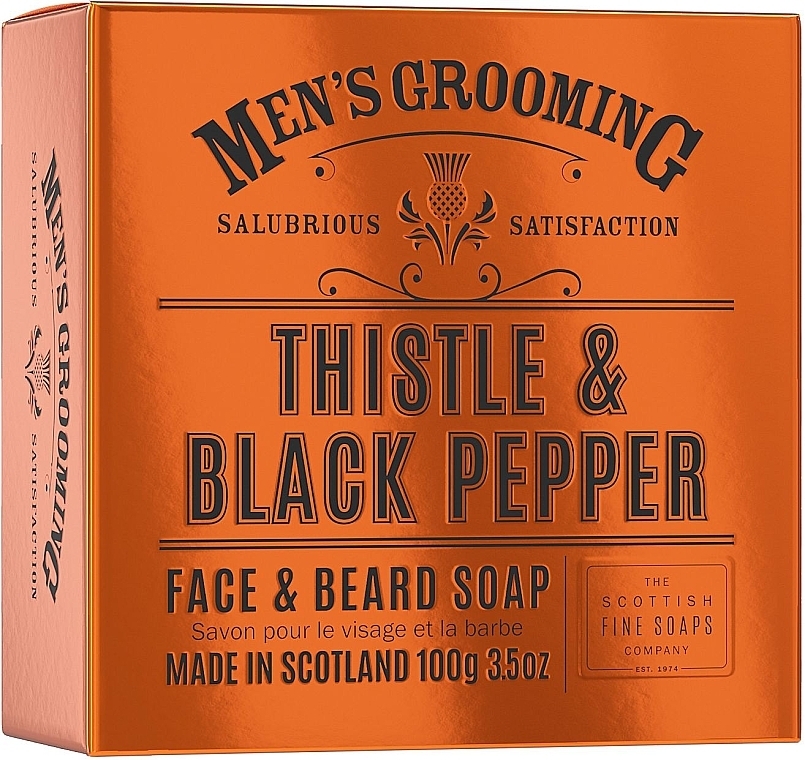 Scottish Fine Soaps Thistle & Black Pepper Face & Beard Soap - Mydło do twarzy i brody — Zdjęcie N1