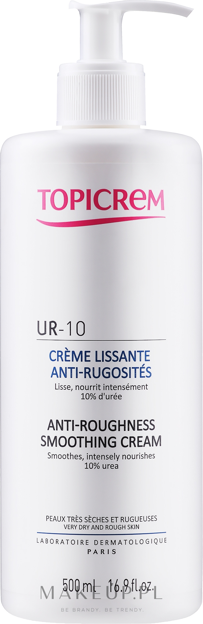 Zmiękczający krem do szorstkiej skóry - Topicrem UR-10 Anti-Roughness Smoothing Cream — Zdjęcie 500 ml