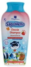 Szampon i żel do mycia dla dzieci Truskawka - SapoNello Shower and Hair Gel Red Fruits — Zdjęcie N1