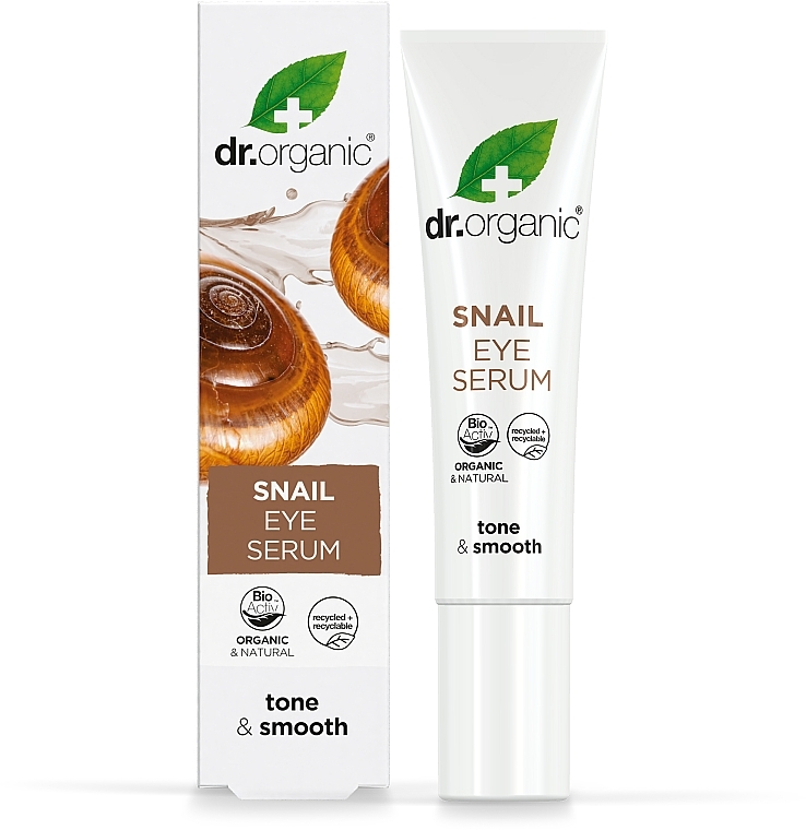 Żelowe serum przeciwstarzeniowe pod oczy ze śluzem ślimaka - Dr Organic Bioactive Skincare Anti-Aging Snail Gel Eye Serum — Zdjęcie N1