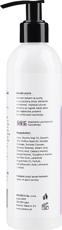 Nawilżająco-wygładzający balsam do ciała Olej z pestek winogron i olejek lawendowy - Biolaven Organic — Zdjęcie N2
