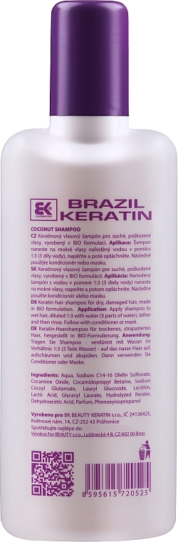 PRZECENA! Nawilżający szampon do włosów zniszczonych - Brazil Keratin Intensive Coconut Shampoo * — Zdjęcie N2