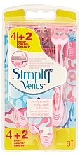 Kup Jednorazowe maszynki do golenia, 4+2 szt - Gillette Simply 3 Venus