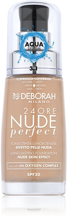 Podkład do twarzy - Deborah 24Ore Nude Perfect Aqua System Foundation SPF20 — Zdjęcie 3.1