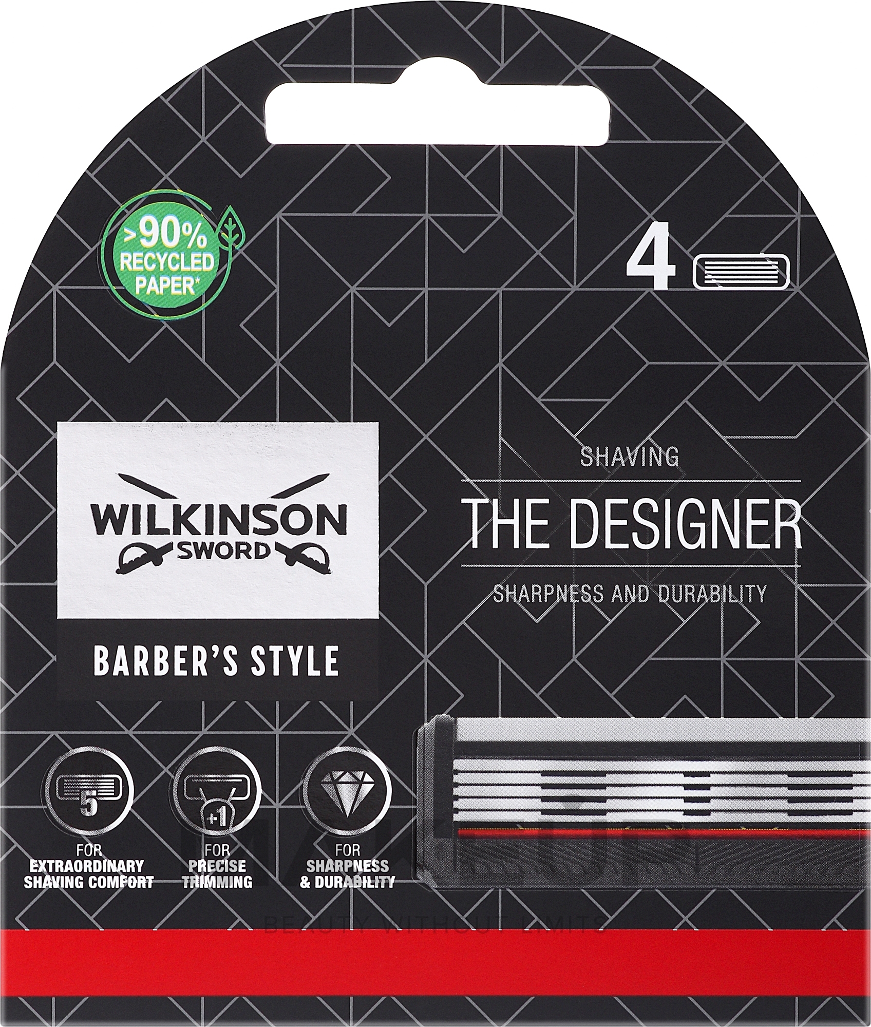 Wymienne wkłady do golenia, 4 szt. - Wilkinson Sword Barber's Style The Designer Refills — Zdjęcie 4 szt.