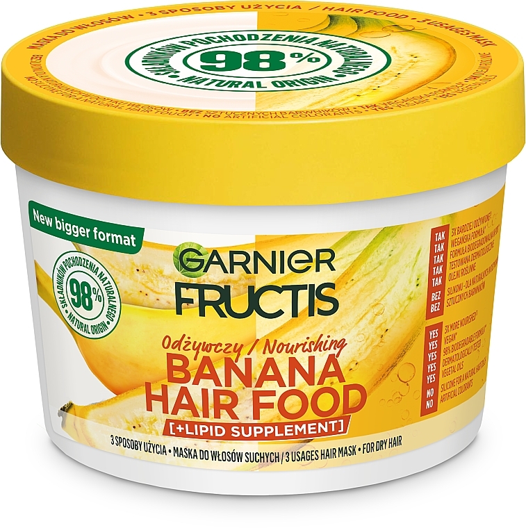 Garnier Fructis Banana Hair Food - Odżywcza maska do włosów bardzo suchych — Zdjęcie N1