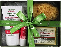 Kup Zestaw, opcja 5 - Kalliston Gift Box (soap/100g + cr/50ml + lip/balm/5.2g + sponge/1pc)