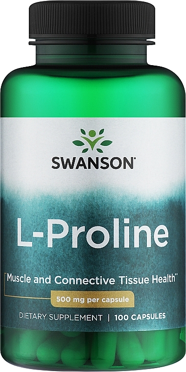 Suplement diety L-Prolina, 500 mg - Swanson L-Proline 500 mg — Zdjęcie N1