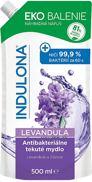 Antybakteryjne mydło w płynie Lawenda - Indulona Lavender Antibacterial Liquid Soap (doy-pack) — Zdjęcie N1