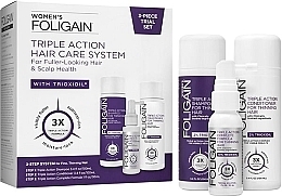 Kup Zestaw - Foligain Triple Action Hair Care System For Women (shm/100ml + cond/100ml + ser/30ml)