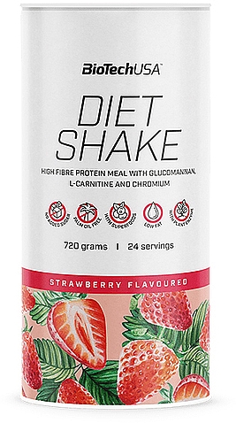 Koktajl proteinowy Truskawka - BioTechUSA Diet Shake Strawberry Hight Fiber Protein Meal — Zdjęcie N1