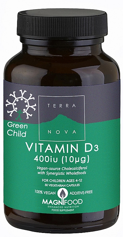 Witamina D3 dla dzieci - Terranova Green Child Vitamin D3 400iu — Zdjęcie N1