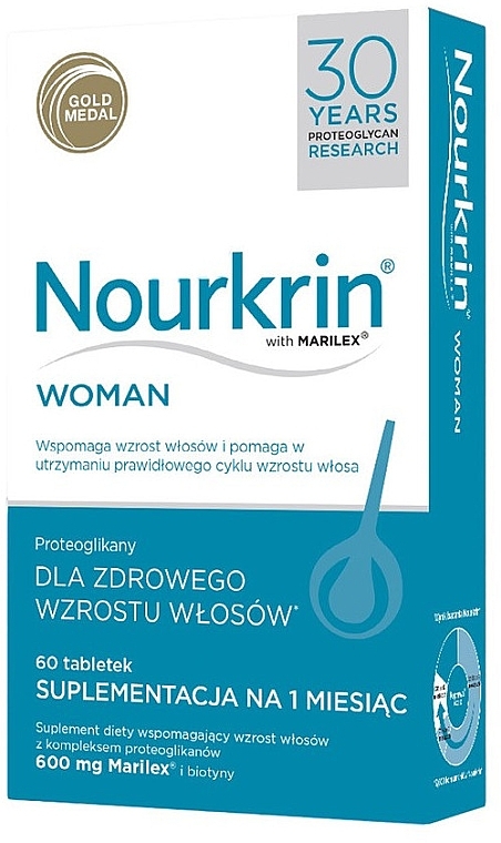Kompleks przywracający i utrzymujący naturalny cykl wzrostu włosów - Nourkrin Woman — Zdjęcie N1
