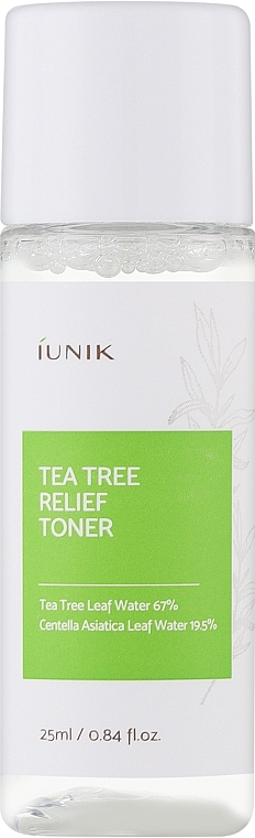 Kojący toner do twarzy z ekstraktem z drzewa herbacianego - iUNIK Tea Tree Relief Toner (mini) — Zdjęcie N1