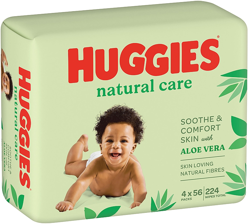 Chusteczki dla niemowląt Natural Care, 4 x 56 szt	 - Huggies — Zdjęcie N3