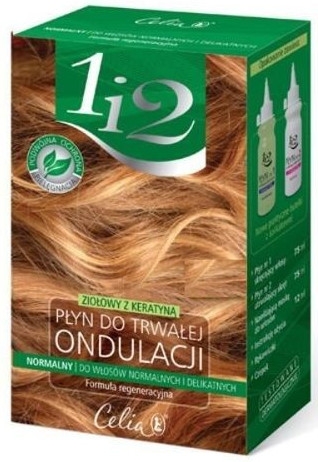 Ziołowy płyn do trwałej ondulacji do włosów normalnych i delikatnych 1 i 2 - Celia Permanent Liquid Herbal With Keratin — Zdjęcie N1