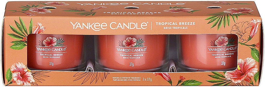 Zestaw świec zapachowych - Yankee Candle Tropical Breeze (candle/3x37g) — Zdjęcie N1