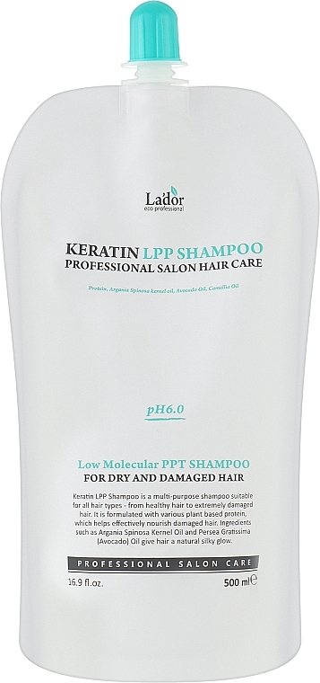 Szampon do włosów z keratyną - La'dor Keratin LPP Shampoo Refill (wymienny wkład)