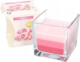 Świeca zapachowa trójwarstwowa w szkle Rose - Bispol Scented Candle Rose — Zdjęcie N2