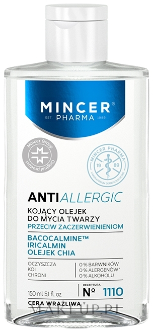 Kojący olejek do mycia twarzy przeciw zaczerwienieniom - Mincer Pharma Anti Allergic 1110 Face Oil — Zdjęcie 150 ml