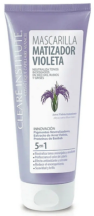 Tonizująca maska ​​do włosów - Cleare Institute Violet Toning Mask — Zdjęcie N1