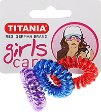 Gumki do włosów elastyczne, 3 szt. - Titania Girls Care — Zdjęcie N1