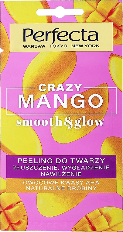 Wygładzający peeling do twarzy z kwasami owocowymi - Perfecta Crazy Mango Smooth & Glow — Zdjęcie N1