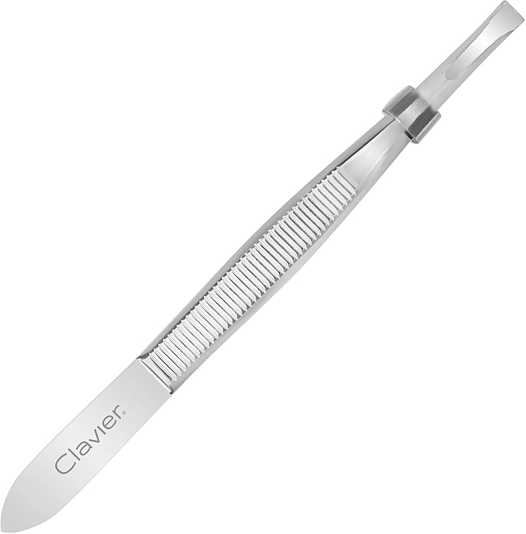 Profesjonalna pęseta do regulacji brwi i aplikacji rzęs - Clavier Pro Precision Tweezers Silver — Zdjęcie N3
