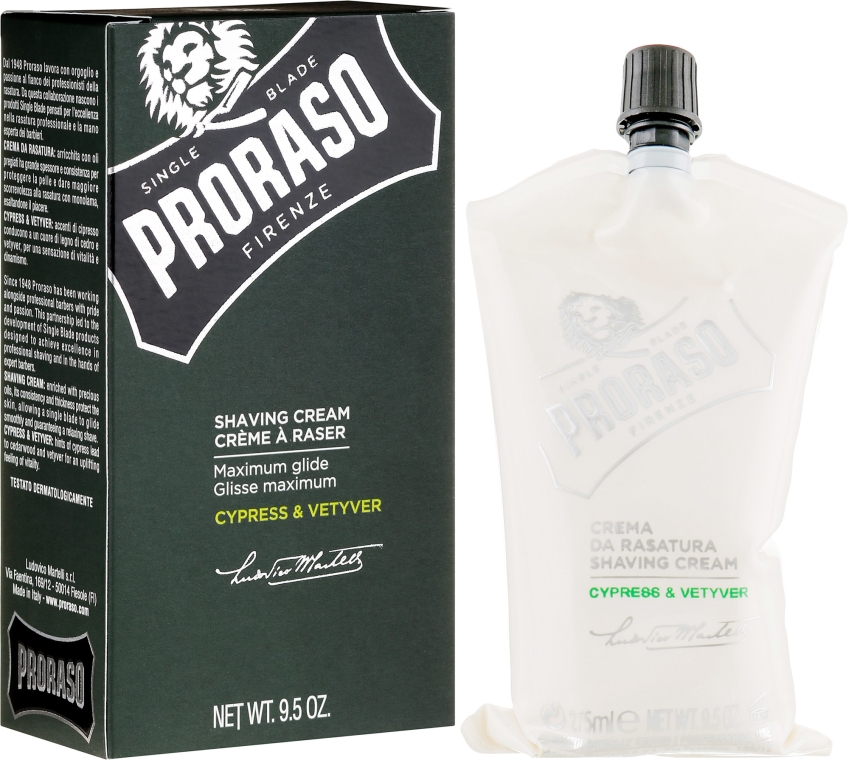 Naturalny krem do golenia - Proraso Cypress&Vetyver Shaving Cream — Zdjęcie N1