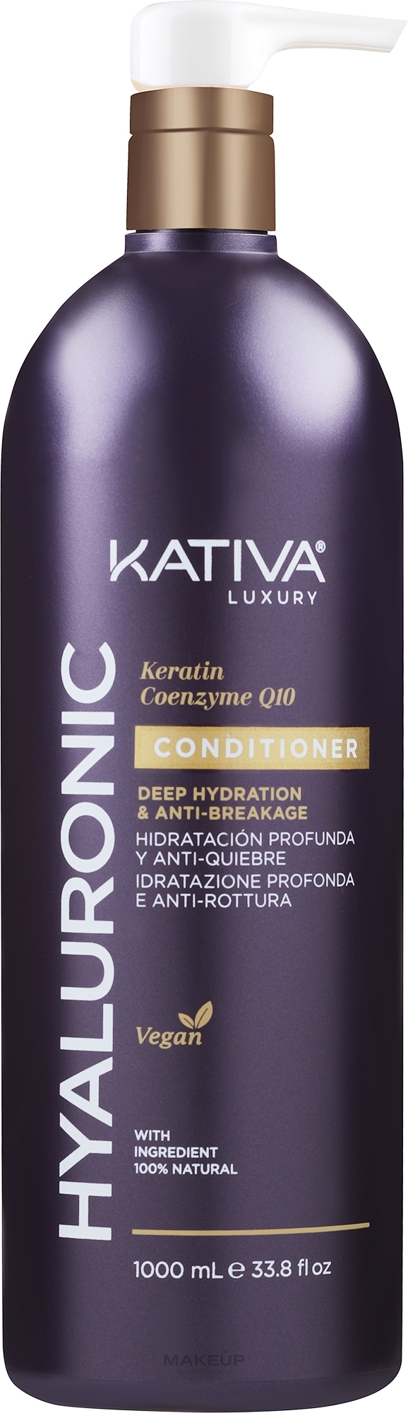 Odżywka do włosów - Kativa Hyaluronic Keratin & Coenzyme Q10 Conditioner — Zdjęcie 1000 ml