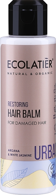 Odbudowujący balsam do włosów zniszczonych Argan i biały jaśmin - Ecolatier Urban Hair Balm — Zdjęcie N1