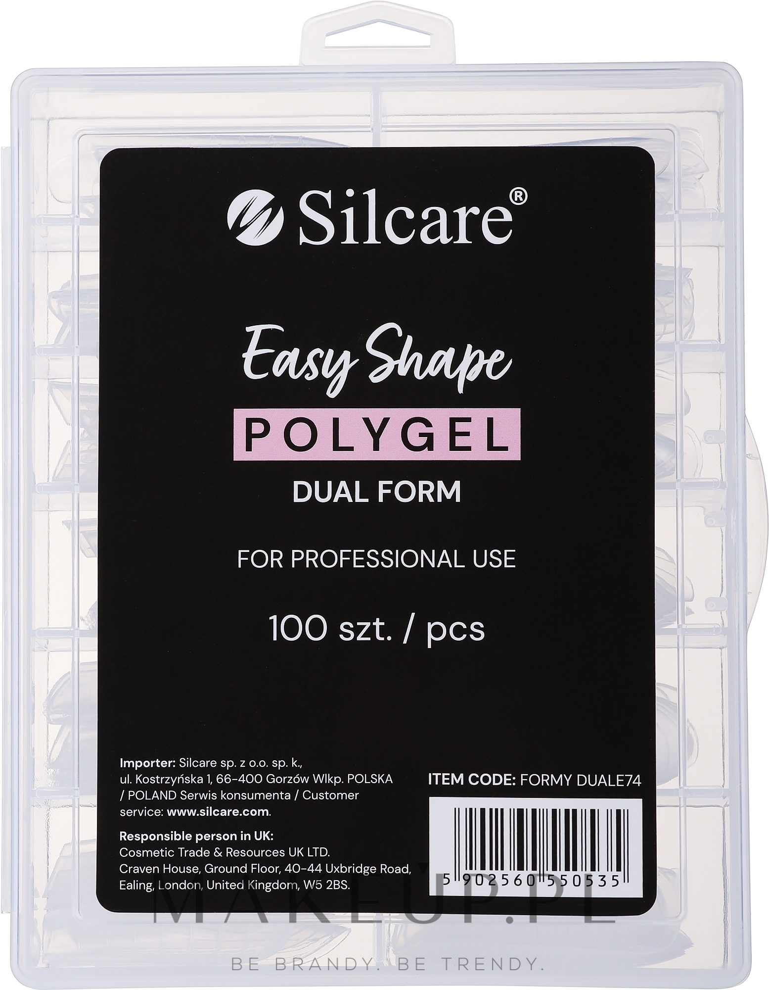 Formy wielokrotnego użytku do przedłużania paznokci - Silcare Easy Shape Polygel Dual Form — Zdjęcie 100 szt.