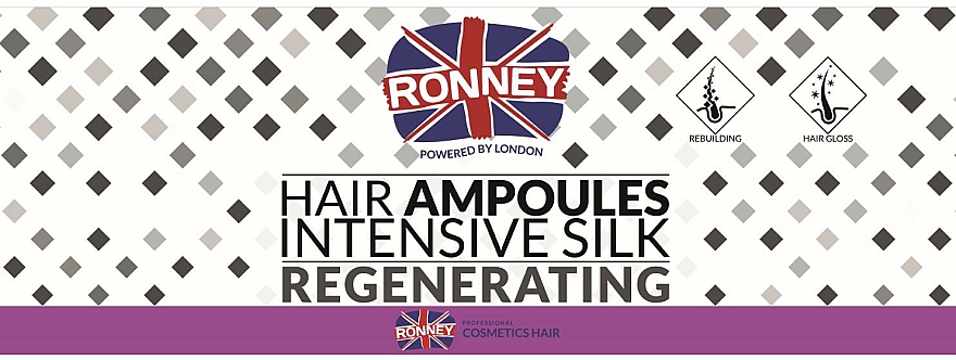 Ampułki wygładzające włosy - Ronney Professional Hair Ampoules Intensive Silk Regenerating — Zdjęcie N1
