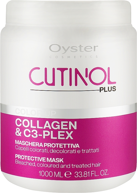 Maska do włosów farbowanych - Oyster Cutinol Plus Collagen & C3-Plex Color Up Protective Mask — Zdjęcie N2
