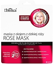WYPRZEDAŻ Maska z olejem z dzikiej róży na tkaninie Odmładza i rozświetla - L'biotica * — Zdjęcie N1