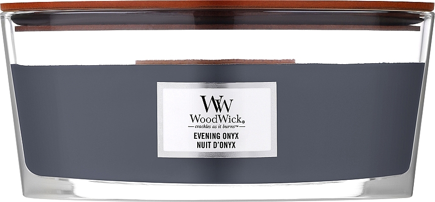Świeca zapachowa w szkle - Woodwick Hearthwick Flame Ellipse Candle Evening Onyx — Zdjęcie N1