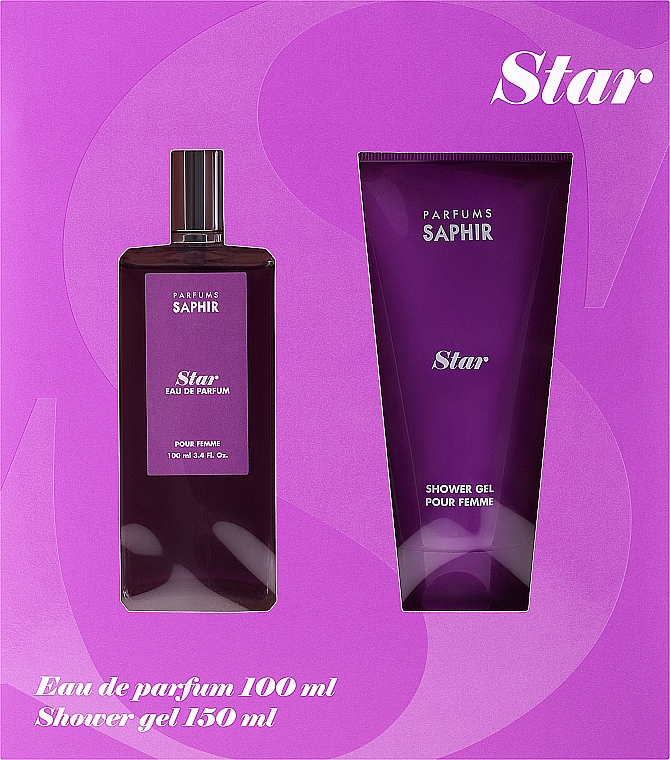 Saphir Parfums Star - Zestaw (edp/100ml + sh/gel/150ml) — Zdjęcie N1