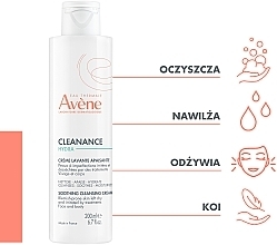 Kojący krem oczyszczający do twarzy - Avène Cleanance Hydra Soothing Cleansing Cream — Zdjęcie N3