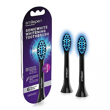 Wymienne końcówki do szczoteczki elektrycznej do zębów - SwissWhite Smilepen SonicWhite Whitening Toothbrush — Zdjęcie N1
