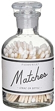 Kup Bezpieczne zapałki do świec w szklanym słoju, biała końcówka - Paddywax Matches Strike On Bottle White Tips
