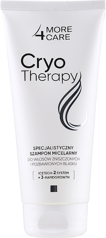 PRZECENA! Szampon micelarny do włosów zniszczonych i matowych - More4Care Cryo Therapy Shampoo * — Zdjęcie N2