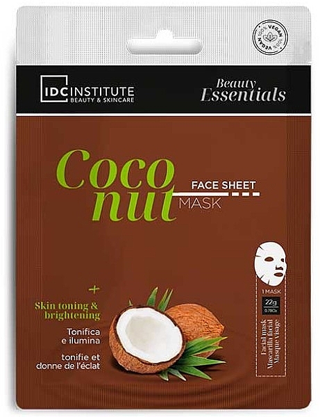 Maseczka do twarzy Kokos - IDC Institute Coconut Ultra Fine Face Mask — Zdjęcie N1