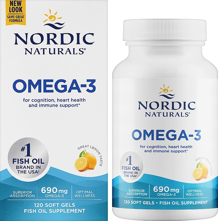 Suplement diety o smaku cytrynowym Omega 3 - Nordic Naturals Omega-3 Lemon — Zdjęcie N2