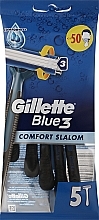 Zestaw jednorazowych maszynek do golenia, 5 szt. - Gillette Blue 3 Comfort Slalom — Zdjęcie N1