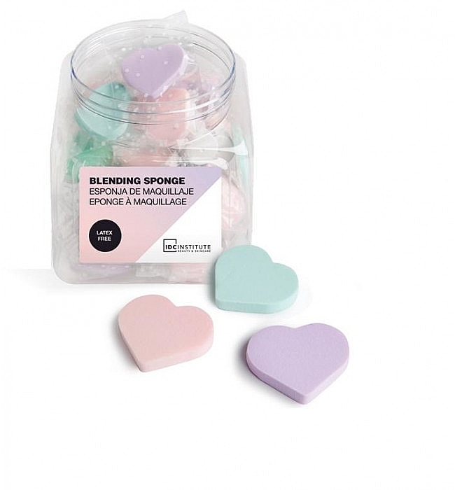 Gąbka do makijażu Serce, różowa - IDC Institute Makeup Sponge Heart  — Zdjęcie N2